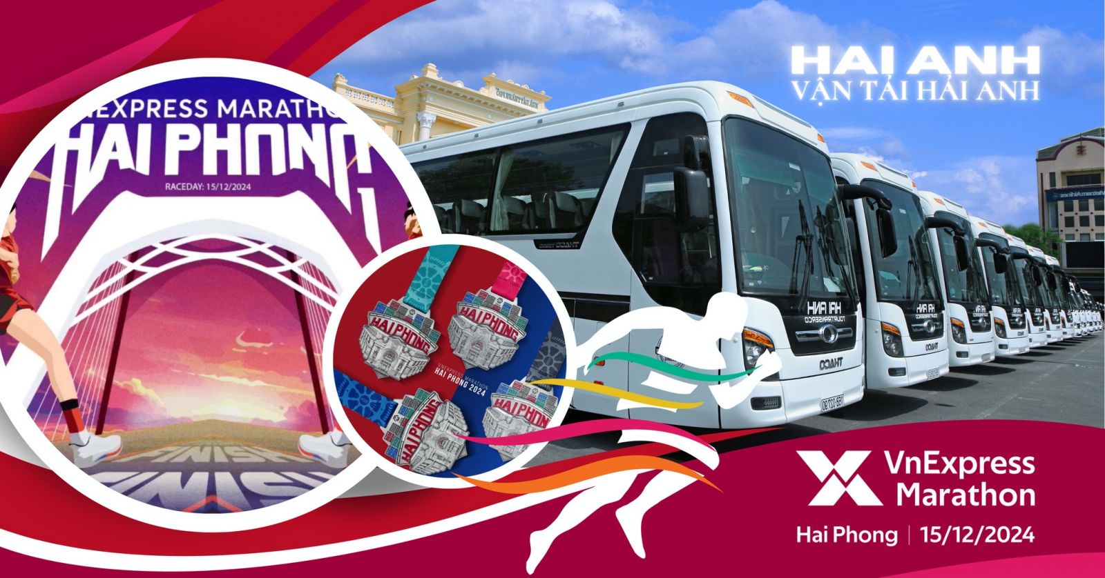 Hải Anh – Đơn vị đưa đón vận động viên cho VnExpress Marathon Hải Phòng 2023 & 2024